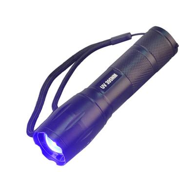 China Camping AAA Battery Most Powerful Waterproof LED UV395 High Power Led Flashlight Zoom Rechargeable UV Black Light for sale