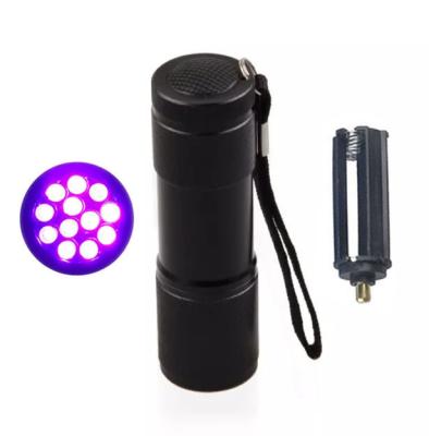 China Camping 9 LED 395nm UV Flashlight Purple LED Torch Pocket Detector for Pets Urine and Stains for sale