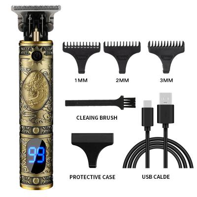 China Hot Sale New Dragon Scissors LCD Screen Powerful Hair Cutter Cordless Hair Trimmer Thinning Hair Clipper With USB Charger Set for sale