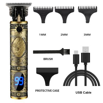 China New Thinning Scissors Dragon In The Hot Sale Powerful Hair Cutter LCD Screen Powerful Hair Trimmer Cordless Hair Clipper With USB Charger Set for sale