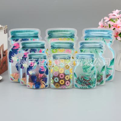 China Hot Sale Recyclable Cheap Special Design Mason Jar Pouch Stand-Up Mason Jar Zipper Plastic Pouches for sale