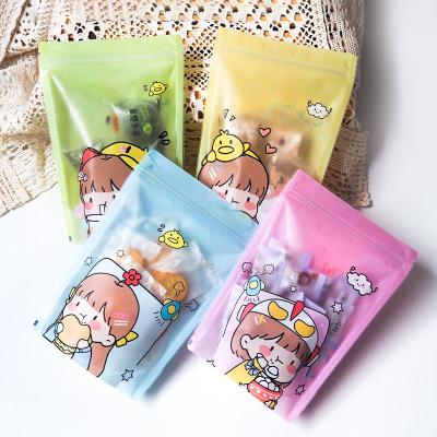 China Safety China Made Reusable Cute Shaped Holder Up Pouch Candy Tes Plastic Packaging Zip Bags With Clear Window for sale