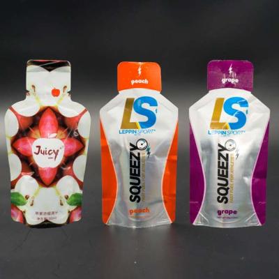 China Barrier China Factory Custom Printed Stand Up Mini Juice Pouch Foil Energy Gel Drink Plastic Bags Packaging Bag for sale