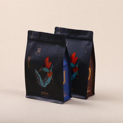 China Wholesale Custom Printing Moisture Proof Aluminum Foil Flat Bottom Coffee Packaging Bag With Valve for sale