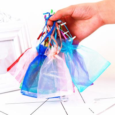 China Custom Transparent Mini Silk Organza Jewelry Gift Small Drawstring Bags Pouch for sale