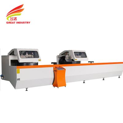 China Building Material Shops Complete 5 Axis Control PLC CNC Double Miter Saw For Aluminum Prolfiles for sale