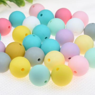 China 12mm BPA Free Food Grade Baby Silicone Teething Teether Beads Round Loose Baby Chewing Beads For Baby Care Jewelry for sale