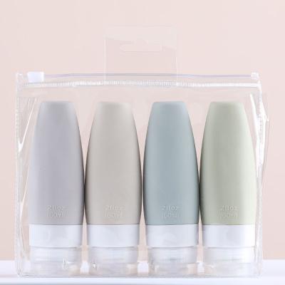 China 2021 New Matte Frosted Shampoo Travel Bottle 60ML 90ML Portable and Reusable Silicone Travel Bottle Travel Skin Care Bottles Empty Detergent Sets Small Size for sale