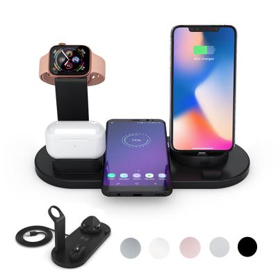 China Mobile Phone 3 in 1 Fast Wireless Charger 10W Fast Charging Dock Station for iPhone 12 Samsung Huawei for AirPods for iWatch Support 5 Colors for sale