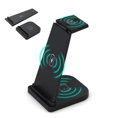 China Mobile Phone Logo Customized Universal Wireless Charger 3 in 1 wireless phone holder charger 2021 dock charging station for sale