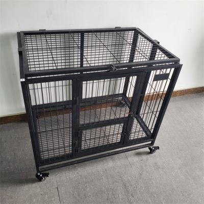 China Large Pet Dog Kennel Pet Double Door Crate Breathable Customizable Single Layer Collapsible Cage for sale