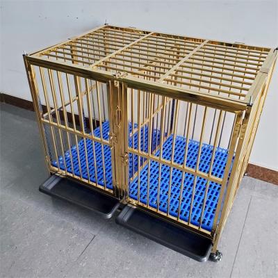 China Breathable Single Layer Double Door Folding Customizable Heavy Duty Folding Dog Cages Outdoor Metal Establishments for sale