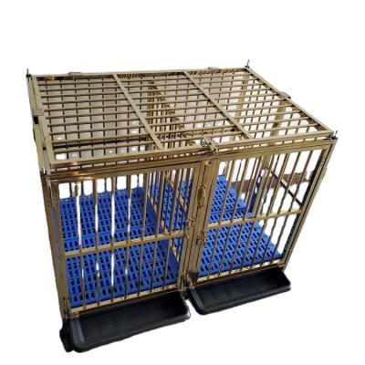 China Breathable Single Layer Double Door Folding Customizable Heavy Duty Pet Cages Carriers Dogs Stainless Steel Crate Dog for sale