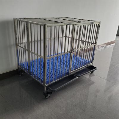 China Viable Customizable Simple Single Layer Folding Dog Cage Large Dog Cage Door Size Stainless Steel for sale