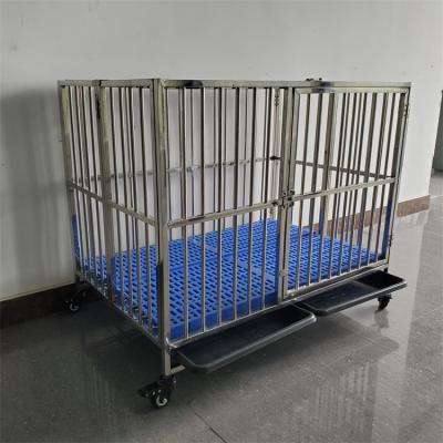 China Customizable Single Layer Single Door Jumbo Dog Cage Folding Stainless Steel Cage Viable Dog Cage for sale