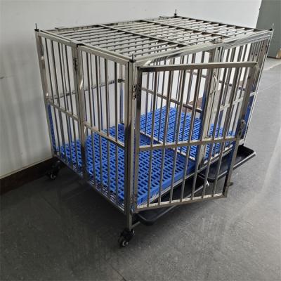 China Customizable Outdoor Dog Kennel Breathable Folding Single Layer Large Double Door Dog Cage Stainless Steel Dog Kennel for sale