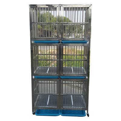 China Breathable Three Layers And Six Doors Modern Luxury Stainless Steel Dog Cage Foldable Home Depot Dog Facilities for sale