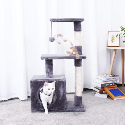 China Factory direct sales pet cat tree house viable high quality customizable design luxury cat treehouse housing furniture for sale