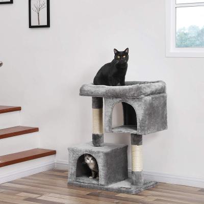 China Wholesale Customizable Design Cat Tree Scratcher Cat Treehouse Modern Luxury High Quality Tower Viable Small for sale