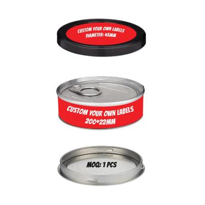 China 3.5g Waterproof Tin Cans Labels Customized Stickers for Pressitin Cali Cans Stickers for Tuna Cans for sale