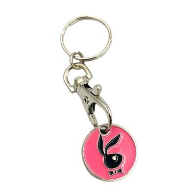 China Custom Buying Metal China Manufacturers Iron Zinc Alloy Metal Trolley Coin Key Chain for sale