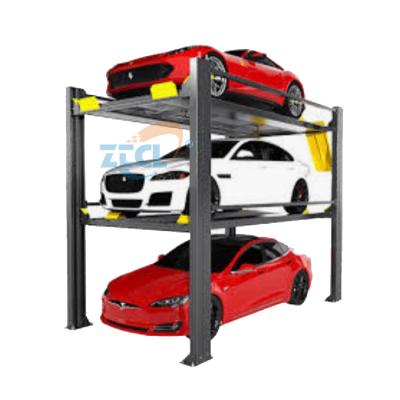 China Car Parking Hydraulic Parking Lift Four Posts Stacker Triple Parking Car Lift for sale