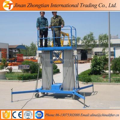 China 2017 Aluminum and Steel Hydraulic Telescopic Man Lift Double Mast Ladder High Quality Electric Single Mast Ladder for sale