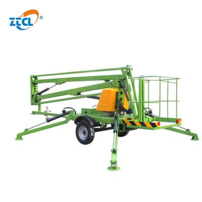 China Safety Easy Operation Hydraulic Towable Boom Lift 12m 16m Boom Lift Cherry Picker for sale