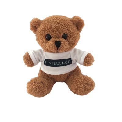 China Custom Plush Teddy Bear Plush Logo Teddy Bear With 15cm White Shirt for sale