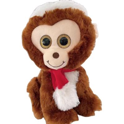 China 2021 Promotional Customized Lovely Stuffed Cartoon Plush Toy Brown Christmas Monkey Plush Toy for sale