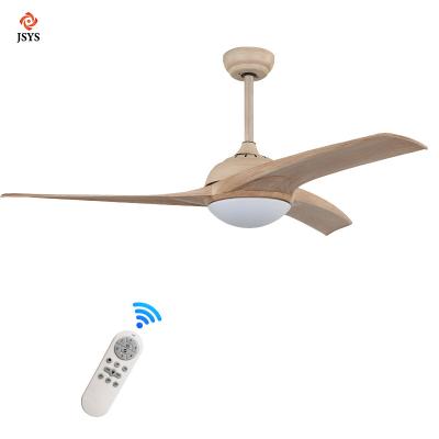 China Modern Indoor Living Room Remote Control ABS Gear 3 Blades 52 Inch Led Light Ceiling Fan for sale