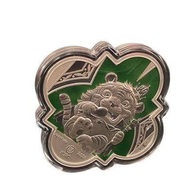 China China Year of the Tiger Zodiac Commemorative Medallion Metal Crafts Gifts Souvenir Custom Chinese Silver Coins for sale