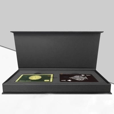 China Recyclable Luxury Black Double Card Metal Credit Card Box Can Be Customized With Logo Set for sale