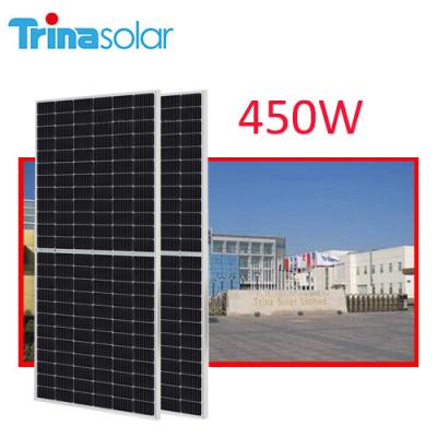 China Trina Solar Panel 430W 450W Half Cell Perc Bifacial Solar PV Module Price 9BB MBB Panel Efficiency: 21.1% for sale