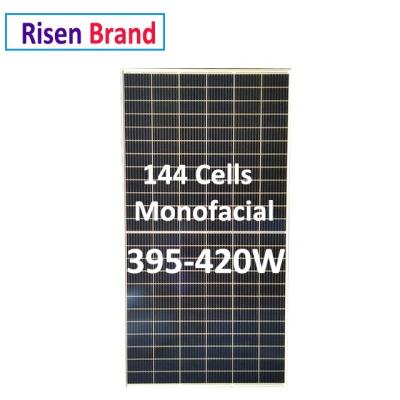 China Mono PV panel half-cut 144 cells 395-420W lifted solar panel solar panel efficiency: 21.1% for sale