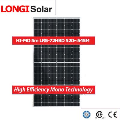 China Longi Black Lr5-72hbd 520w 525w 530w 535w 540w 545w PV Solar Panel Power Plant Suncell Solar System Suppliers LR5-72HBD for sale