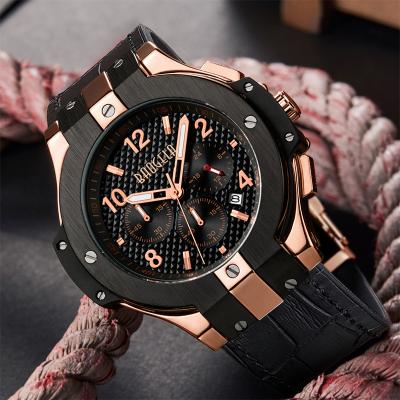 China Luxury Chronograph Men Watch Male Montre Homme Rose Gold Movement Fashion Alloy Wrist Watch China for sale