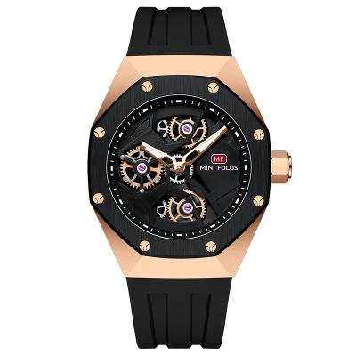 China New Arrival Men's Day/Date Quartz Watches Hollow Sport Military Watch For Men's Polygon Luminous Watches Men's Wrist for sale