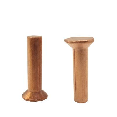 China China Manufacturer Custom Precision Flat Head Copper Taper Countersunk Solid Rivets for sale