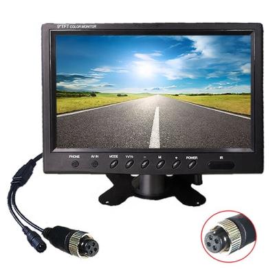 China Female Monitor 9 Inch 1024X60 TFT LCD Screen Aviation Headrest TV Car Video Input Rearview Mirror Car Monitor With Desk Stand for sale