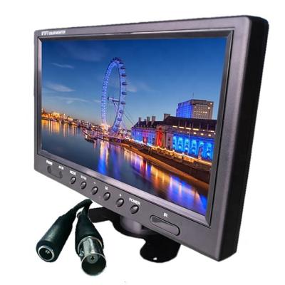 China Full Picture Shell Industrial Monitor 9 Inch BNC Connector CCTV Car Black Plastic Desktop LCD Monitor With Bracket And Headrest for sale