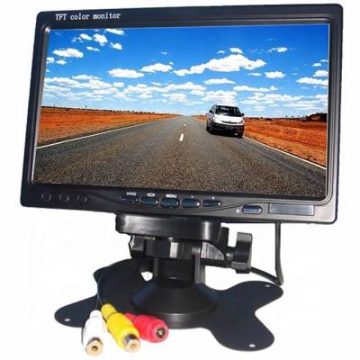 China 12V24V Desktop 7 Inch Difiniation Screen 1024X600 Car TFT LCD Height Rearview Reversing Monitor 2AV Video Input For Car Bus Truck Van for sale