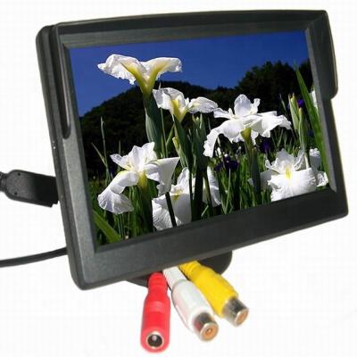 China Universal TFT LCD Screen 5 Inch HD Display Car Monitor 800*480 2 Ways RCA Port Video Input Support Multi-Language For Backup Camera TV DVD VCd Monitor for sale