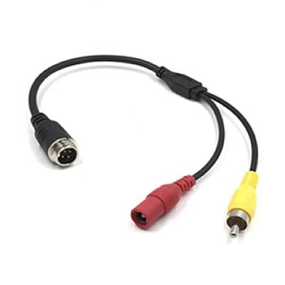 China OEM GX12 Aviation Head 4 Pin Camera To AV DC Cable Rca Video Power Cable For Car Monitor Camera DVR Connection Line for sale