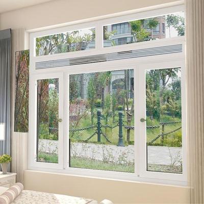 China Swing Ventilation System On Sliding Glass Window Aluminum Frame Double Glass Windows for sale