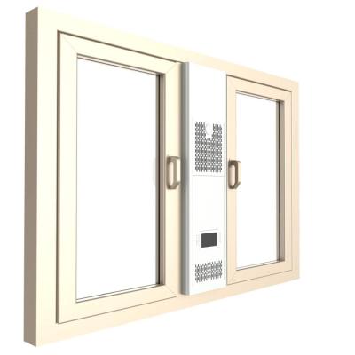 China New-ventilation swing system on double sliding glass window aluminum frame puertas villa windows for sale