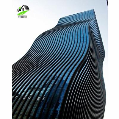 China Modern Glass Wall Cladding Exterior Curtain Wall Panel Perforated Building Facade for sale