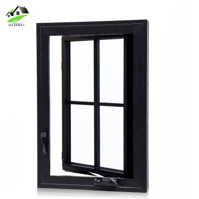 China American Folding Screen System Grill Tempered Glass Crank Aluminum Frame Casement Windows for sale