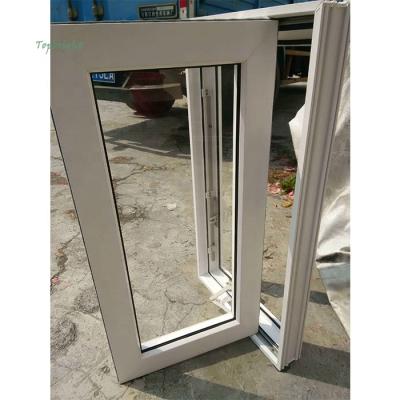 China Popular modern Topbright UPVC magnetic screen laminated vinyl casement windows glazed lowes for villa for sale