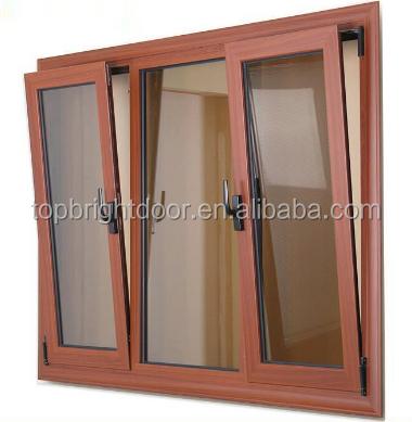 China Topbright Magnetic American Standard Double Glass Screen Tilt Tower Casement Aluminum Clad Wood Window for sale